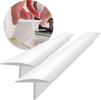 Silicone Stove Counter Gap Cover - 25 Inch Gap Filler 2 Pack Black | Long gap filler seals spills between kitchen appliances Stovetop oven countertop; stove gap cover, gas stove side gap covers