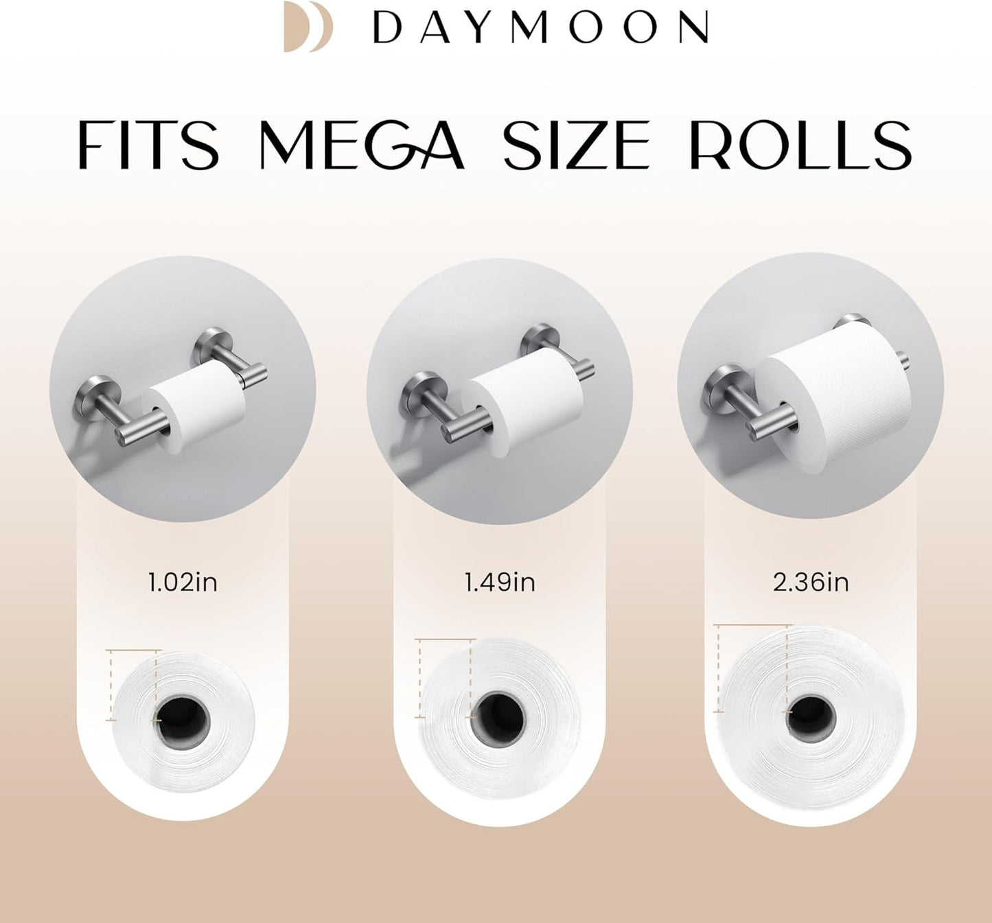 Day Moon™ - Toilet Paper Holder with Shelf - Modern Roll Holder for Bathroom - 1 Pack - Wall Mount - with Storage, Gold