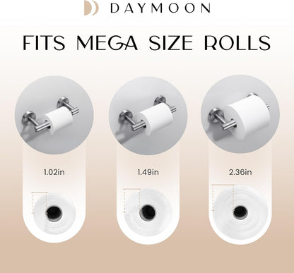 Day Moon™ - Toilet Paper Holder with Shelf - Modern Roll Holder for Bathroom - 1 Pack - Wall Mount - with Storage, Gold