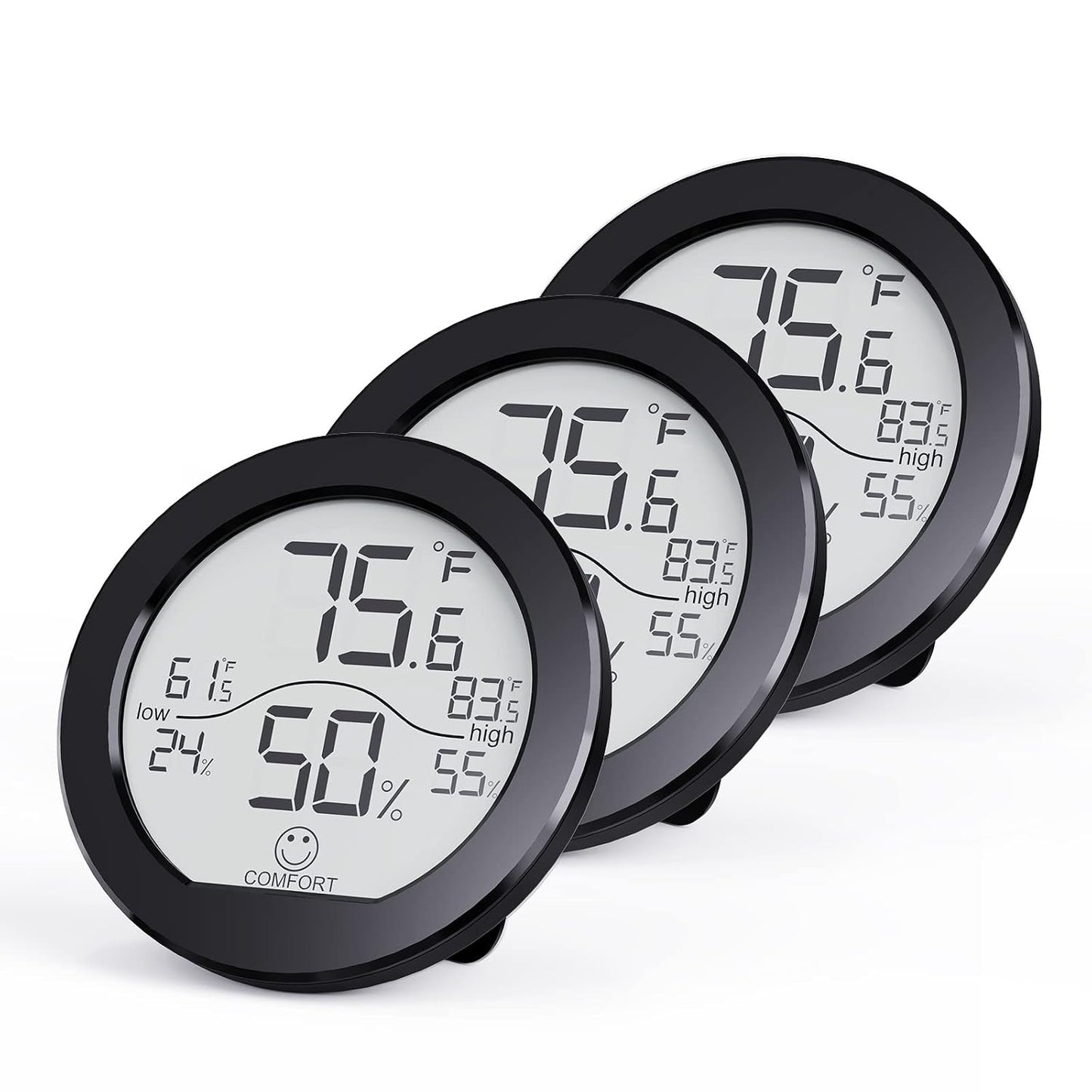 Indoor Digital Hygrometer Thermometer for Room Temperature Humidity Meter | SECRUI Thermometer Accuracy Calibration LCD Temperature Sensor with Maximum and Minimum Records,1 Pack