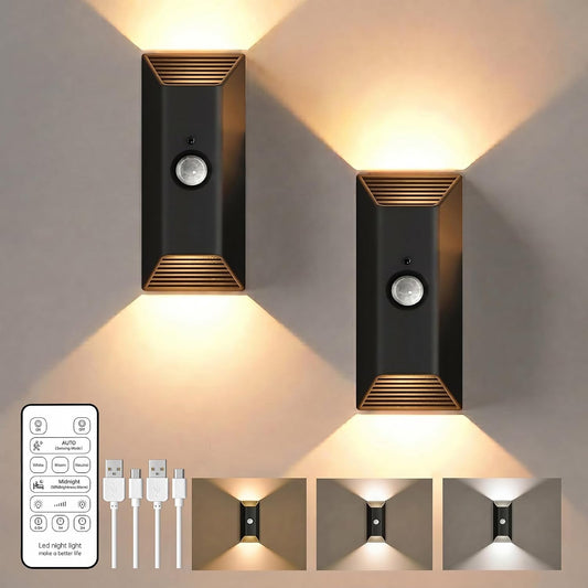HOEOSE Motion Sensor Wall Light Rechargeable Wall Sconce with Remote