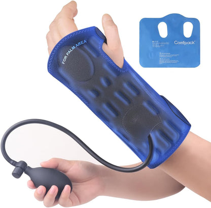 Compression Ankle Ice Pack Wrap for Foot Pain Relief | Ankle Support Brace with 2 Hot Cold Packs for Injuries, Plantar Fasciitis, Sprain & Fracture, Achilles Tendonitis, Surgery