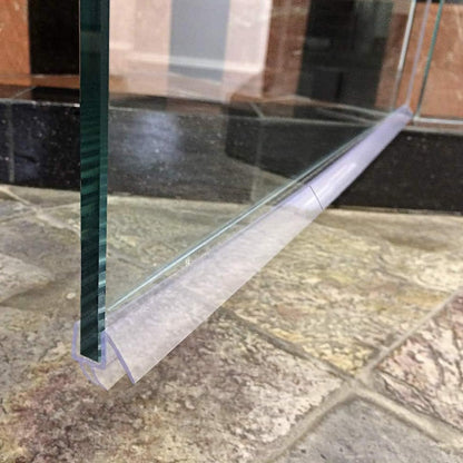 3 PCS Frameless Shower Door Bottom Seal 1/4 Inch Glass (15.75 in x 3),3 Section Segmented Installation Kit,Glass Shower Door Seal Strip Bottom,Weather Stripping Sweep Leak Water Guard