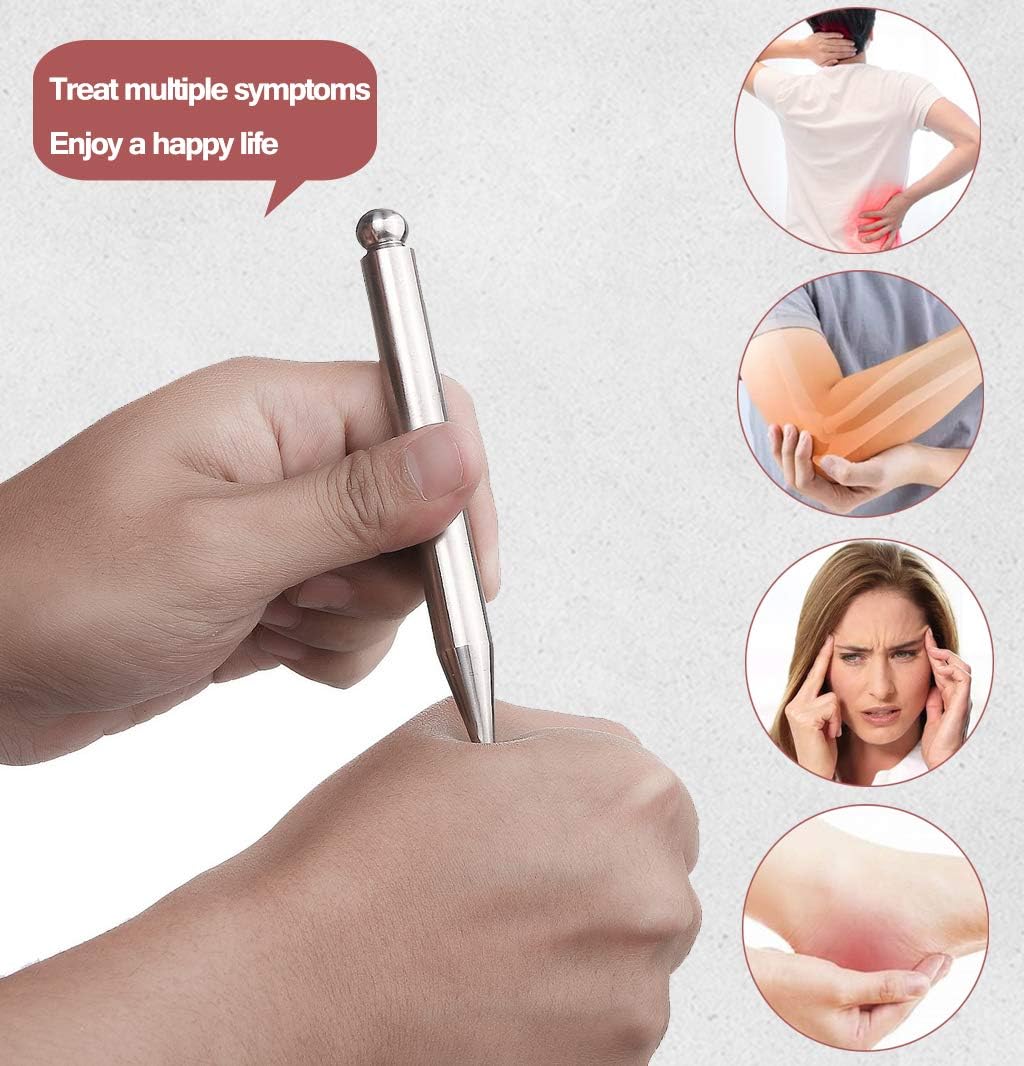 FeelFree Sport Manual Acupuncture Pen, Acupressure Pen & Fascia Stick | Stainless steel massage tool with dual heads for trigger points