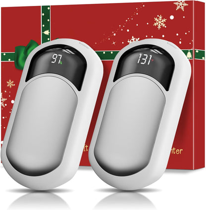 AI Hand Warmers Rechargeable 2 Pack, 6400mAh Portable Pocket Electric Hand Warmer, Fast Heating 3-Settings Reusable Handwarmers for Christmas, Gloves, Travel, Hunting Essentials Men Women