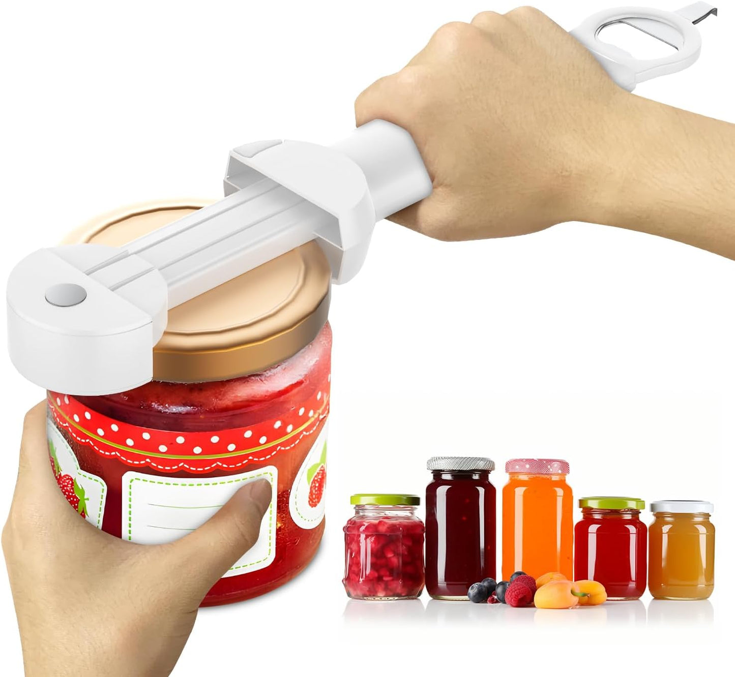Jar Opener Bottle Opener for Seniors with Arthritis, Multi Retractable Magnetic Can Opener, Jar Grippers for Opening Jars, Kitchen Gadgets for Weak Hands and Senior Arthritis (Black)