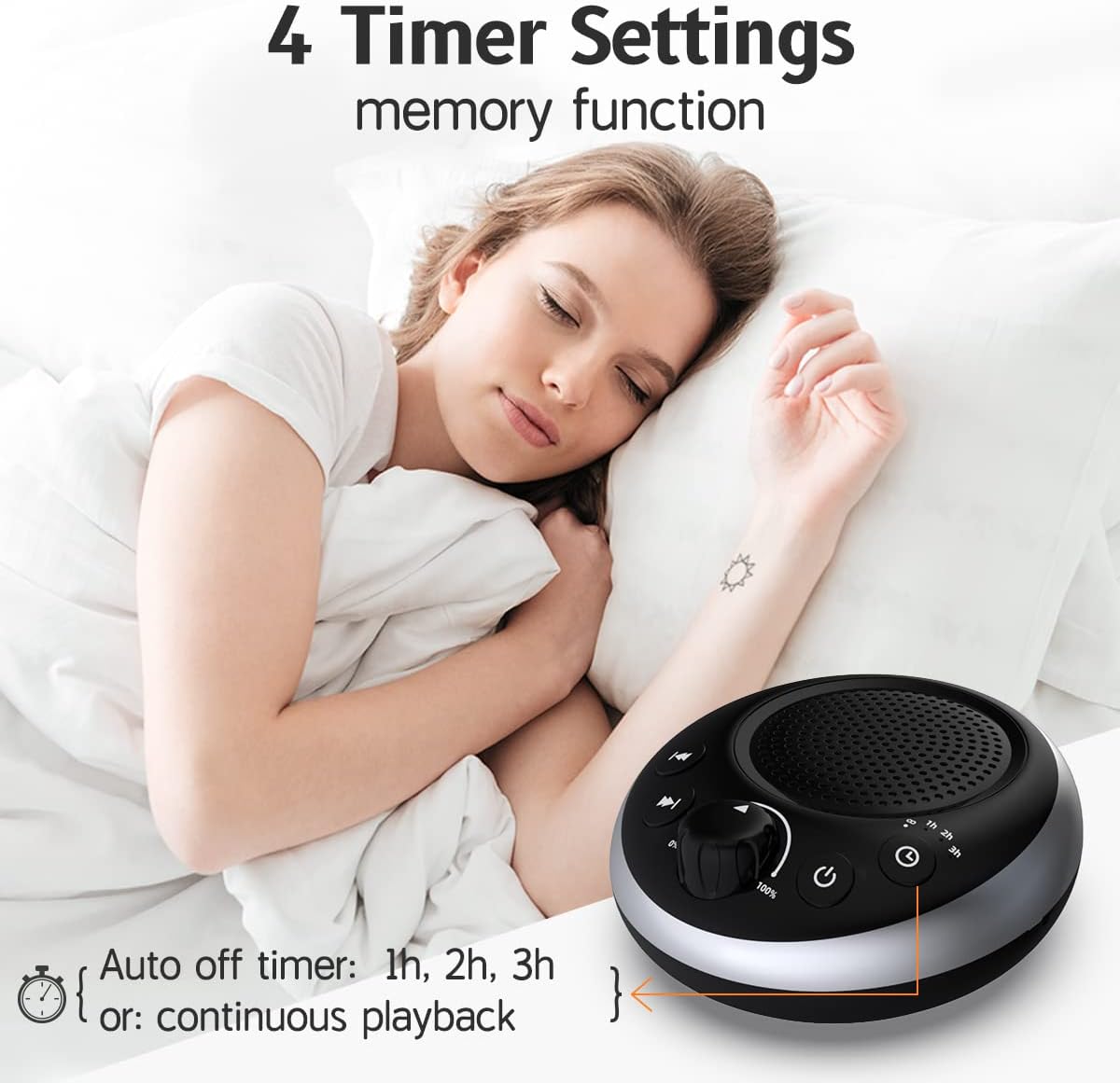 Sound Machine Loud White Noise Machine Nonstop Brown Noise Sleep Machine 30 Soothing Sounds for Baby Kids Adults Pink Noise Sounds Machine 36-Level Vol 4 Timer Memory Function for Home Travel Office