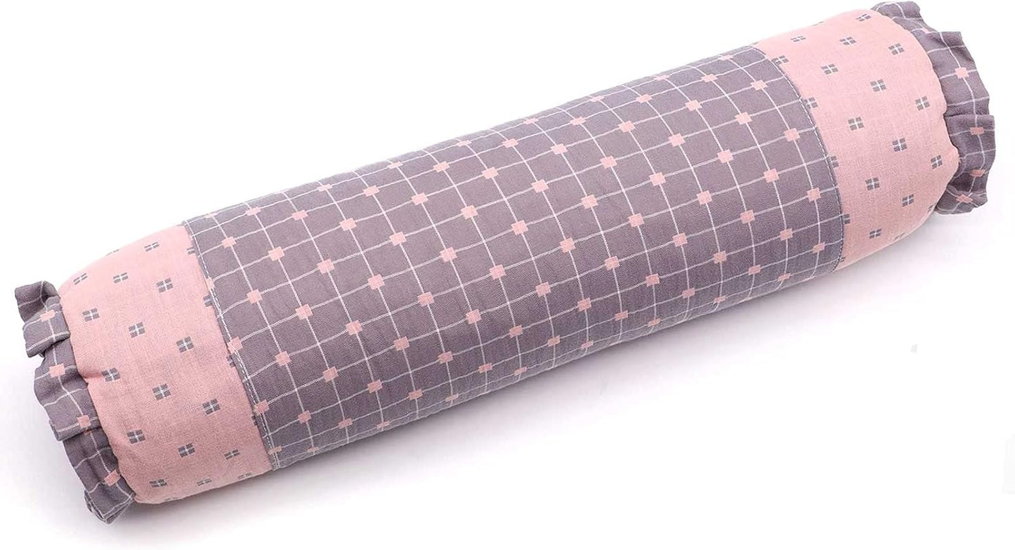 Buckwheat Cervical Neck Roll Pillow, Adjustable Firm Support for Neck Pain Relief, 15.7x6 Inch Buckwheat Hull Pillow for Back Side Sleepers