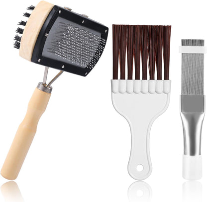 PEUTIER 3pcs Air Conditioner Fin Cleaning Brush, HVAC Conditioner Condenser Cleaner Stainless Steel Refrigerator Coil Cleaning Brush AC Fin Comb Evaporator Radiator Fin Repair Fridge Cleaning Tool