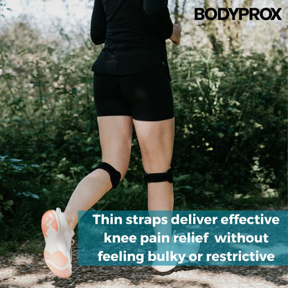 Bodyprox Patella Tendon Knee Strap 2 Pack, Knee Pain Relief Support Brace | Hiking, Soccer, Basketball, Running, Jumpers Knee, Tennis, Tendonitis, Volleyball & Squats