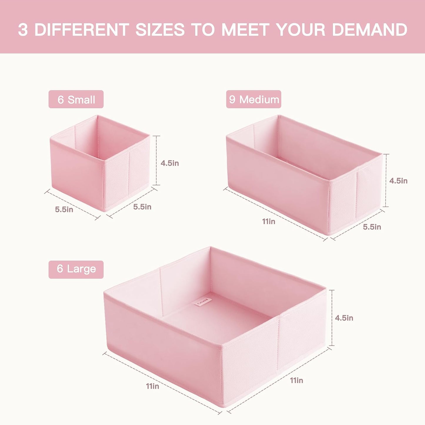 Drawer Organizer Clothes, 10 Pack Dresser Organizer for Baby Clothes, Underwear, Sock- Foldable Closet Organization and Storage Dividers Bins for Nursery, Bedroom (Beige)