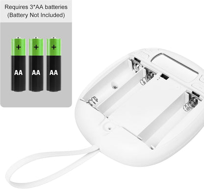 Vibrating Alarm Clock,Alarm Clock for Heavy Sleepers,Battery Alarm Clock,Bed Shaker Alarm Clock for Deaf People,Hearing Impaired,Digital Clock Battery Operated-White