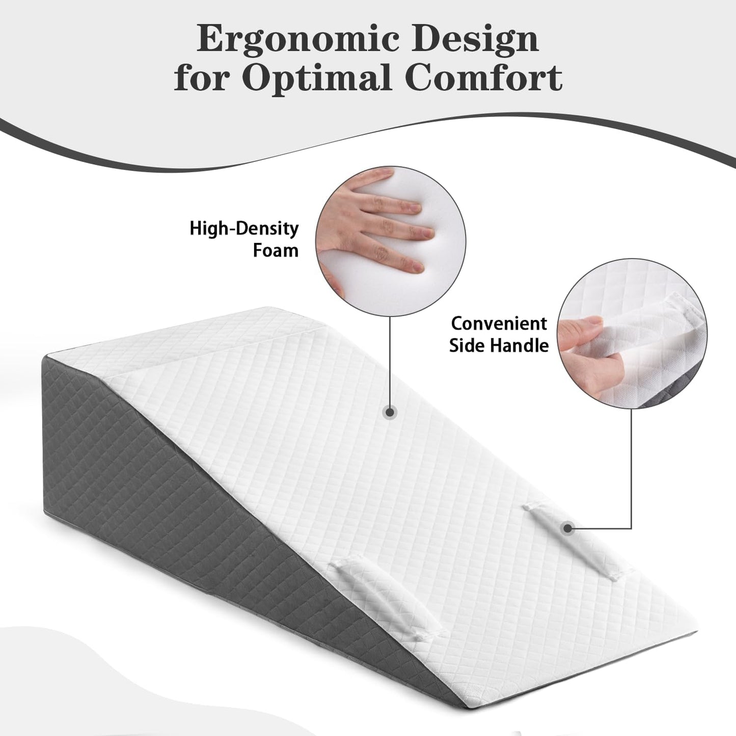 Hapiclody Leg Elevation Pillow for After Surgery – Knee Surgery Recovery Leg Support Pillow with Handle, Designed for Knee Replacement Recovery, Single Leg Elevating Wedge
