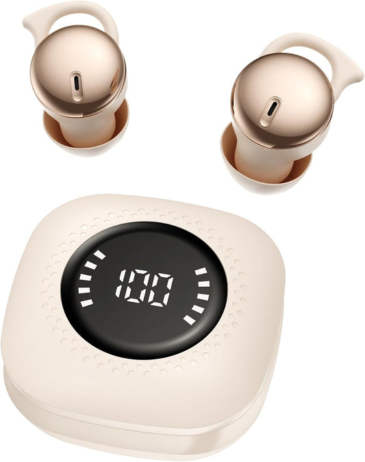 Sleep Earbuds for Side Sleepers, Invisible Bluetooth Earbuds with Noise Blocking, Mini Wireless Sleep Headphones for Sleeping, Snoring Relief, Travel, Study & Relaxation (Black)