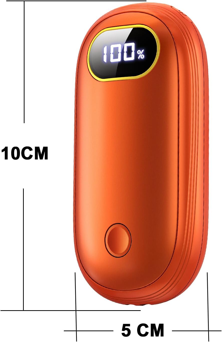 Electric Hand Warmers Rechargeable with Flashlight, LED Display, 17Hrs Warmth, Dual-Side 4 Levels Fast Heating Portable Pocket Heater for Hunting, Camping, Golf, Outdoor, Gifts for Women/Men