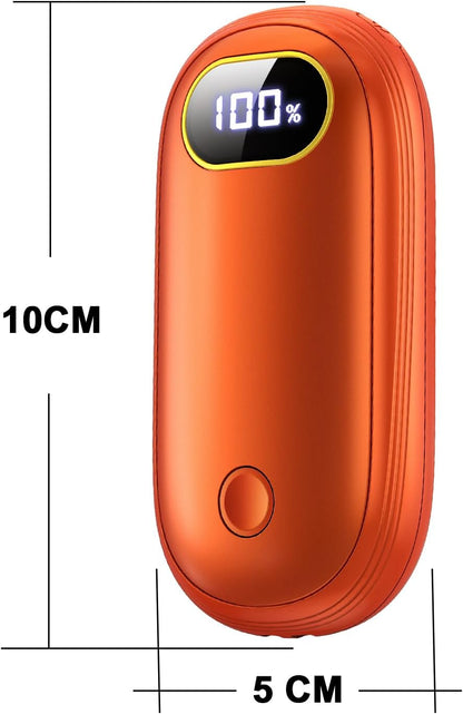 Electric Hand Warmers Rechargeable with Flashlight, LED Display, 17Hrs Warmth, Dual-Side 4 Levels Fast Heating Portable Pocket Heater for Hunting, Camping, Golf, Outdoor, Gifts for Women/Men