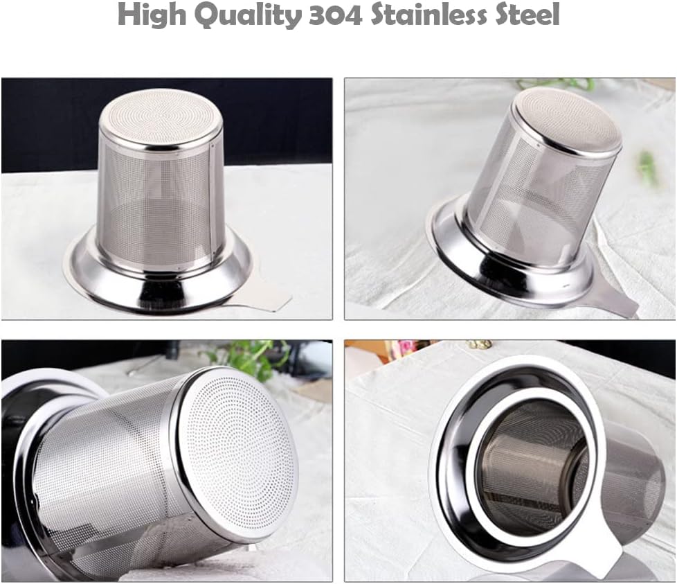 Tea Infuser, Extra Fine Mesh Tea Strainer with Silicone Lid, 304 Stainless Steel Tea Infusers for Loose Tea, Tea Steeper Basket Filter for Teapot, Mug, Cup