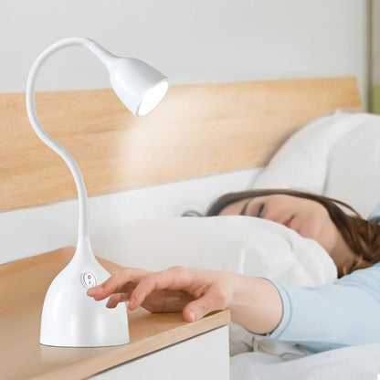 EJIAXIN Desk Lamp for Home Office - Clip on Reading Light and Bed Headboard Clamp Lamp, Bedside Gooseneck Table Lamp, Clip on Desk Lamps, Eye-Caring Desk Lamp for College Dorm Room Study Lamp, White