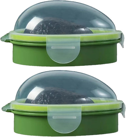 2Pcs Avocado Saver for Fridge, Reusable Avocado Container, Sealable & Visible Silicone Food Storage Containers for Kitchen Saver