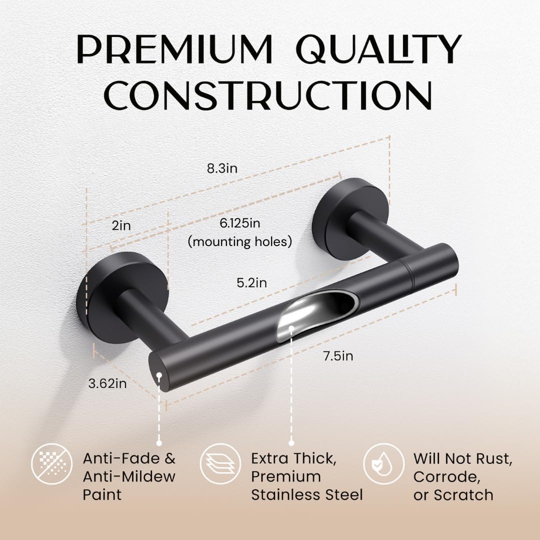 Day Moon™ - Toilet Paper Holder with Shelf - Modern Roll Holder for Bathroom - 1 Pack - Wall Mount - with Storage, Gold