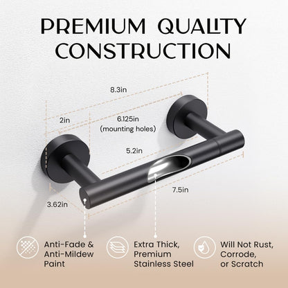 Day Moon™ - Toilet Paper Holder with Shelf - Modern Roll Holder for Bathroom - 1 Pack - Wall Mount - with Storage, Gold