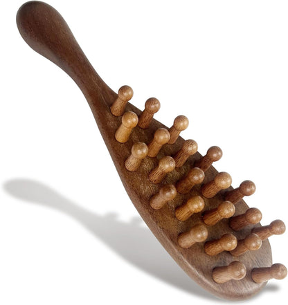 Sandalwood Comb Head Massager for Scalp Stress Relief - Gua Sha Comb for Headache, Neck, and Shoulder Relaxation - Relaxing Presents for Women/Mom/Sisters (1PC), Brown