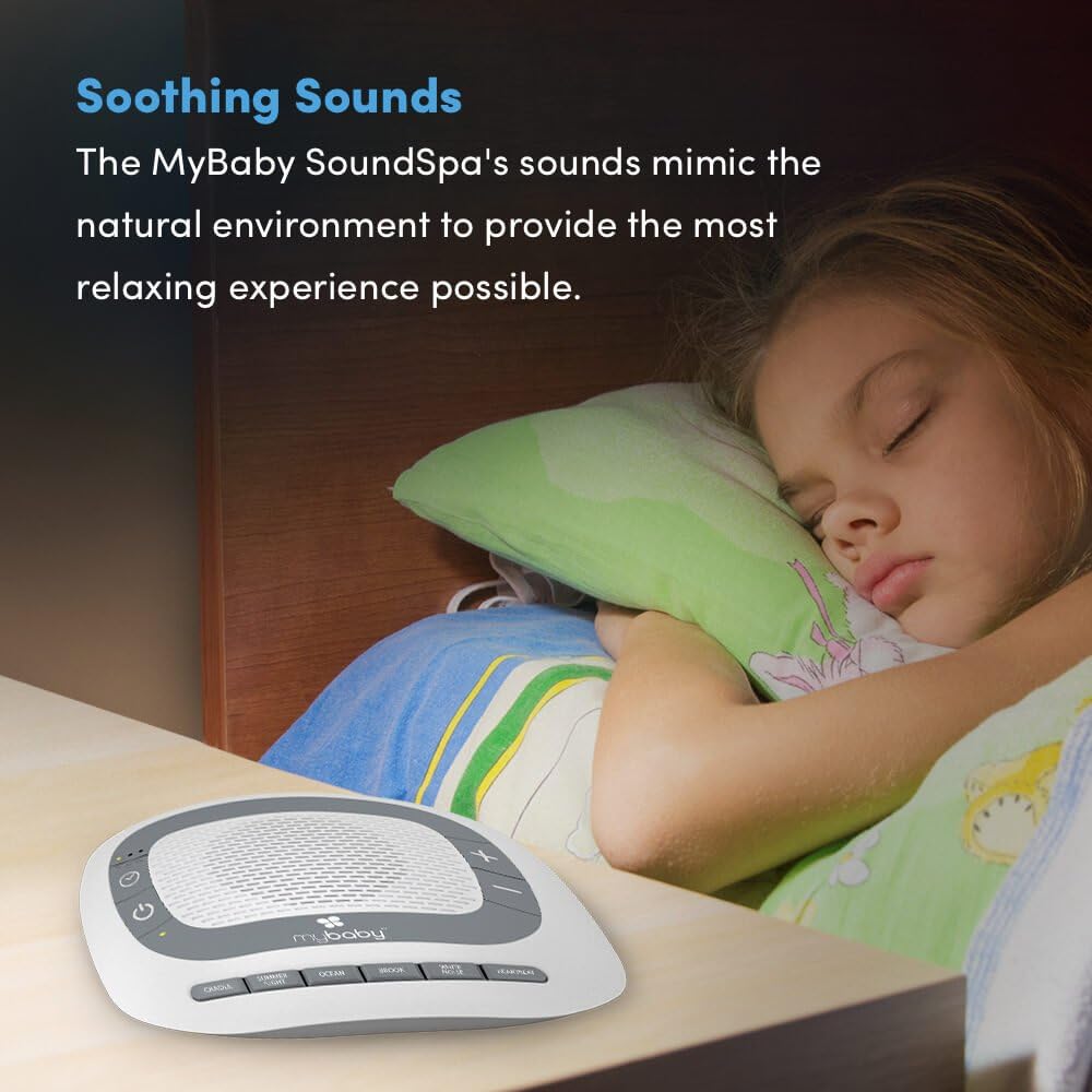 MyBaby SoundSpa White Noise Machine for Babies | 6 Soothing Lullabies for Newborns, Sound Therapy for Travel, Relaxing, Kids, Newborns, Baby Songs, Adjustable Volume, Auto-off Timer, By HoMedics | Sound Therapy for Travel, Relaxing, Kids, Newborns, Baby
