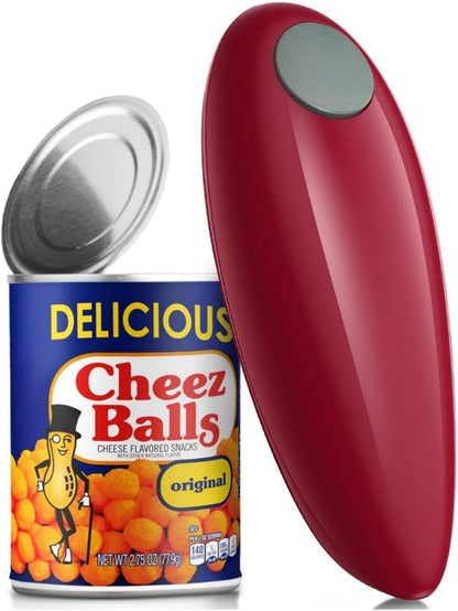 Electric Can Opener for Seniors, One-Touch Battery Operated, Smooth Edges | Fits most round cans with hands-free operation. Easy for seniors and people with arthritis or limited hand strength.