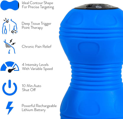 Vibrating Peanut Massage Ball, Deep Tissue, Black | Vibrating peanut, 4 intensity levels, Cordless & rechargeable, Auto shut-off, For neck, back & feet, Deep tissue relief