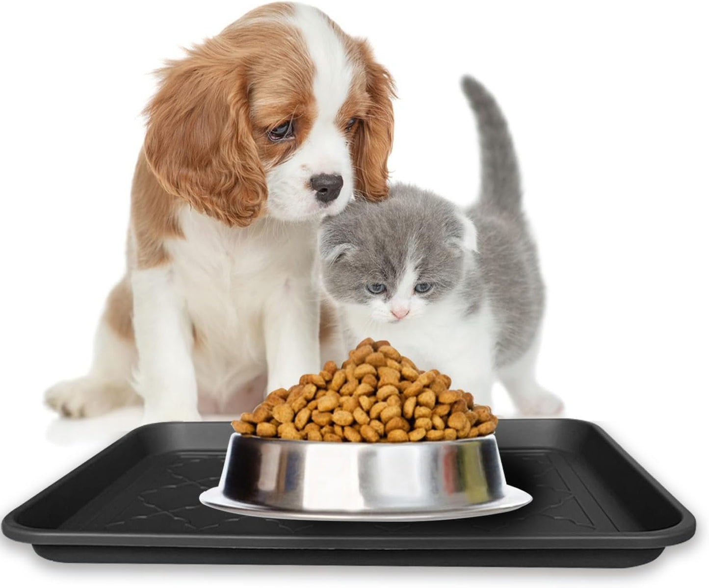 PetLike Boot Tray for Entryway Indoor/Outdoor, Hard Plastic Pet Food Mat 2pack,16.7 x 12.8 INCH Waterproof Shoe Tray, Multi-Purpose Trays for Boots, Shoes, Pets, Garden