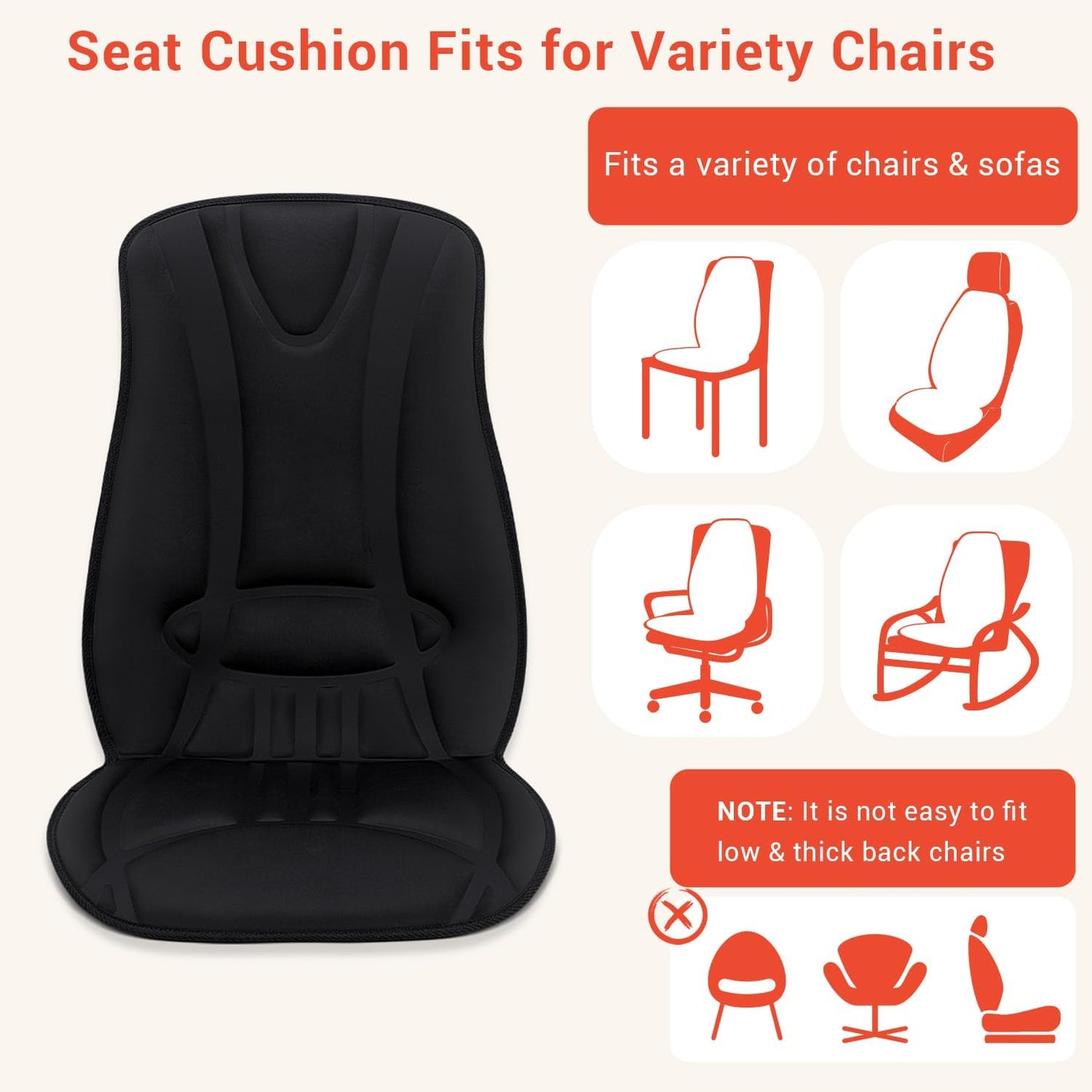 Heated Seat Covers with Fast Heat, Heating Pad for Chairs | Universal Seat Warmer for Home Office and More Use, Comfortable Full Back & Seat Cover with 3 Heating Levels, Winter Gift
