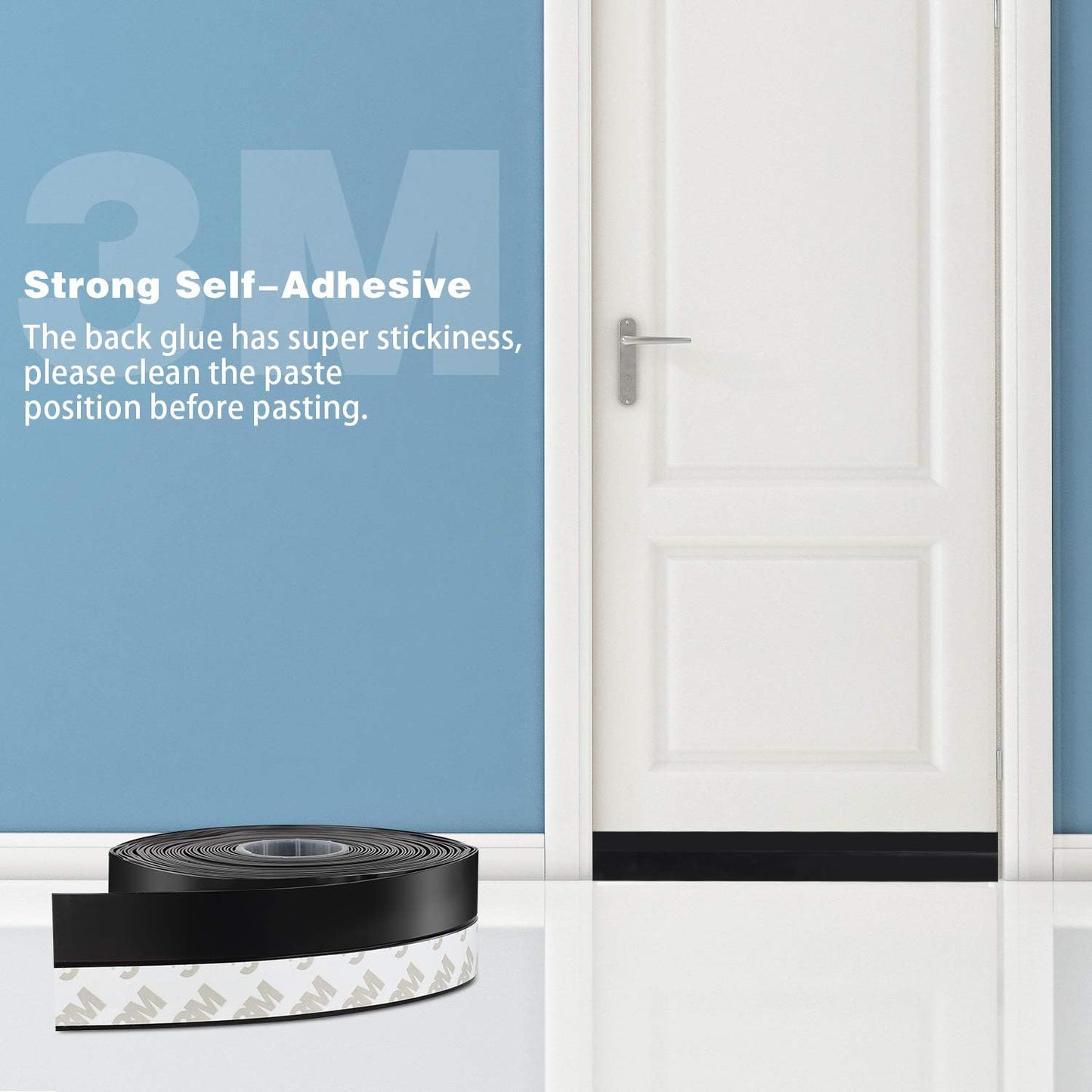 26 Feet Silicone Seal Strip,Door Weather Stripping Door Seal Strip Window Seal Silicone Sealing Tape for Door Draft Stopper Adhesive Tape (Transparent, 45mm)