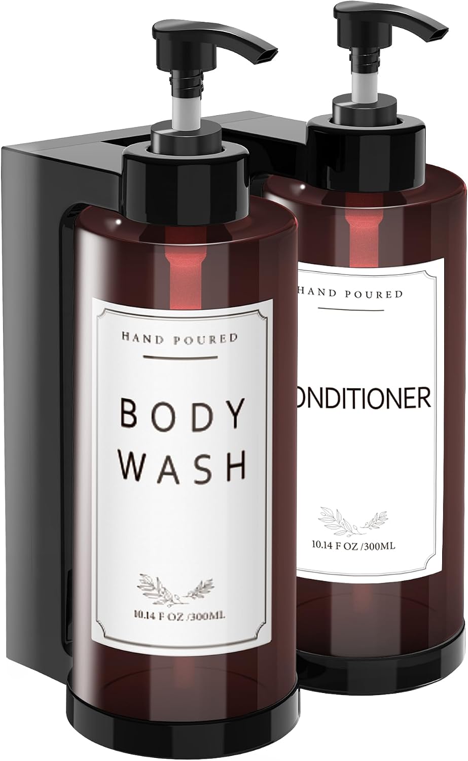 Plastic Shampoo Dispenser Body Wash Dispenser Wall Mount for Home | Shampoo and Conditioner Dispenser No-Drill 3 Chamber Wall Mounted Shower Soap Dispenser Refillable Pump Bottle for Bath Hotel