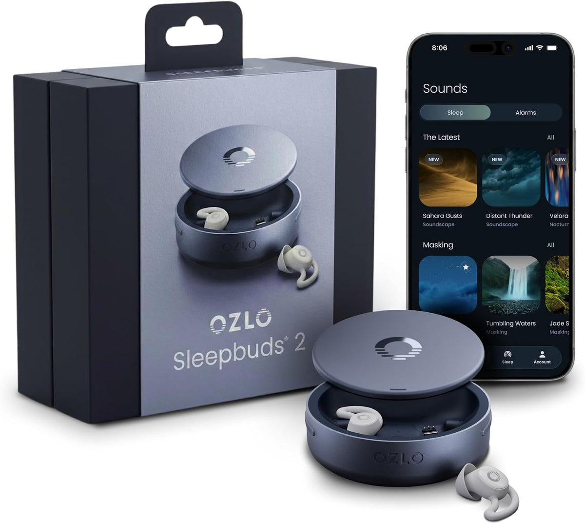 Ozlo Sleepbuds® 2 - Sleep Earbuds, Snoring & Noise Masking Headphones