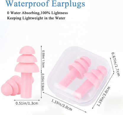 24 Pairs Black Ear Plugs Bulk NRR 29dB Reusable Silicone Ear Plugs with Plastic Cases Soft Foam Plug for Sleeping Noise Cancelling Concerts Shooting Swimming Noise Reduction