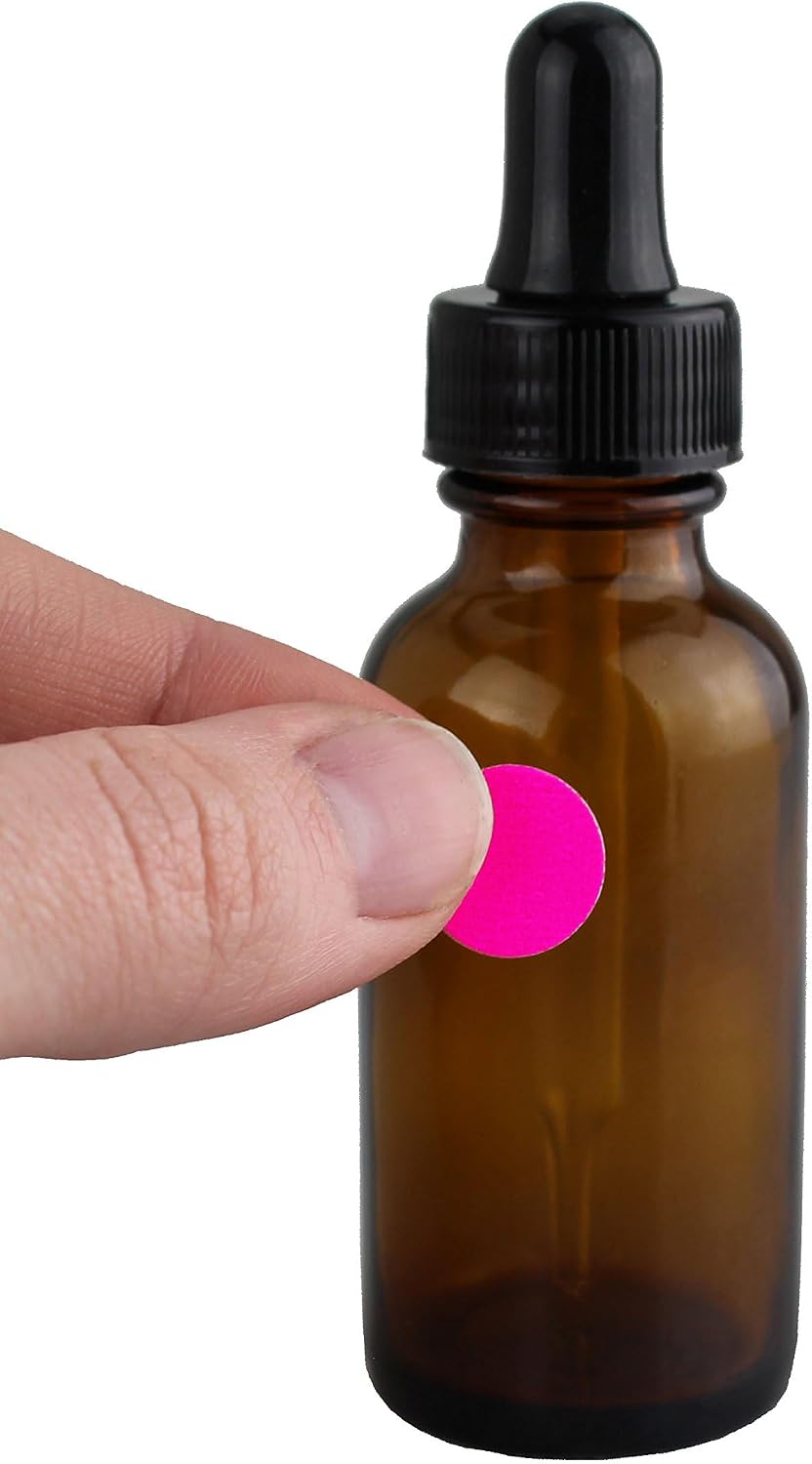 1/2" Removable Dot Stickers, 5 Fluorescent Colors, 1200/Pack | Round Dot Labels in 5 Colors with Writable Matte Paper for Offices, Food Service and Medical Use. Made in USA