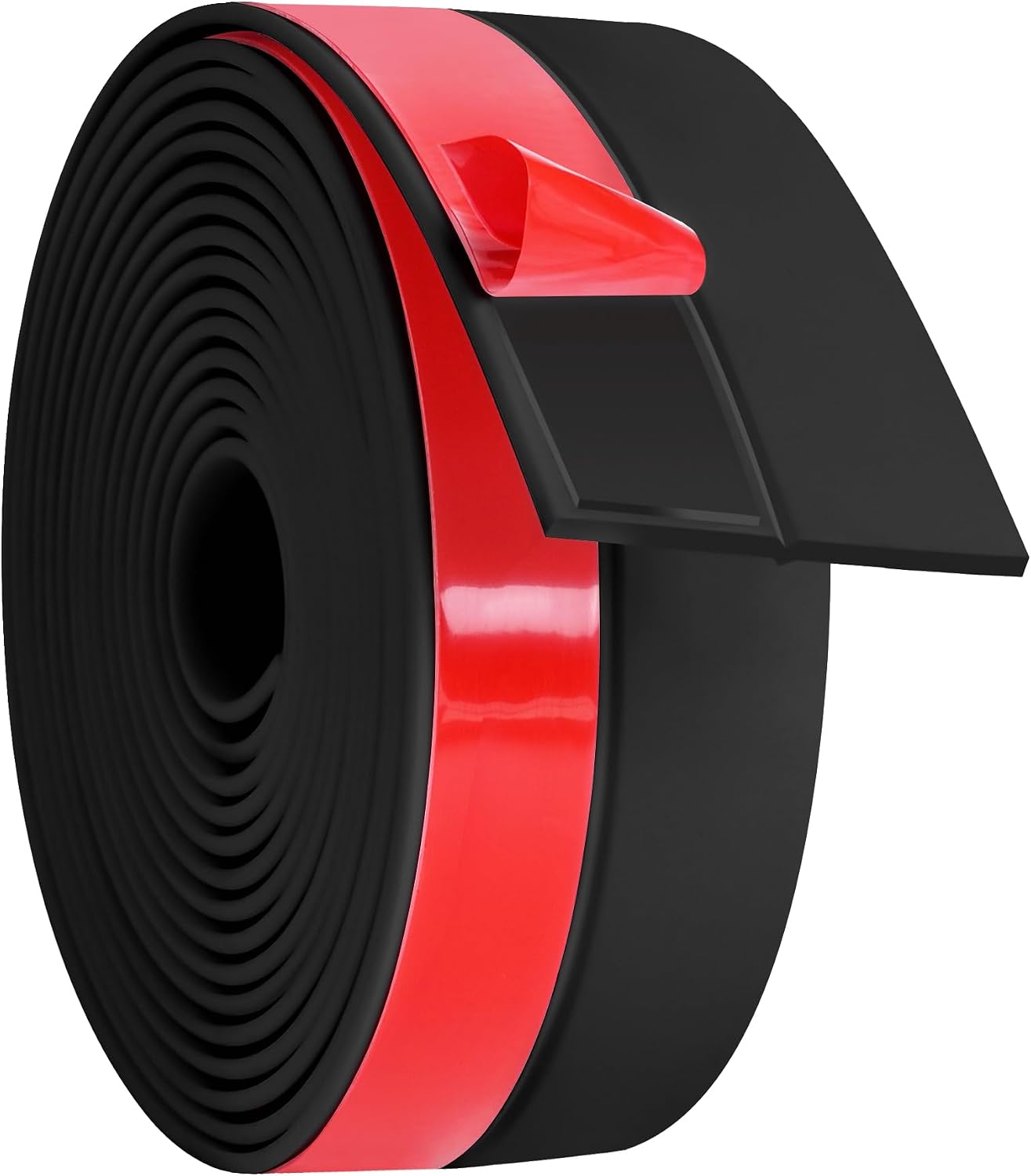 ToLanbbt Weather Stripping Silicone Door Seal Strip 2 in x 10 ft Door Draft Stopper Self Adhesive Tape, Side & Bottom Gaps Insulation Seal for Glass Shower Sliding Window, Black