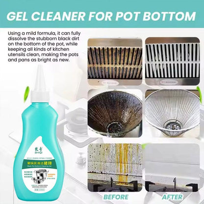 Magic Gel Cleaner for Pots and Pans,Black Pot Bottom Cleaning Gel,Pot Gel Cleaner for Burned Bottoms,Kitchen Rust Remover Polishing Cleaner,Cleaning Effortless for Burned Bottoms Stubborn Stains