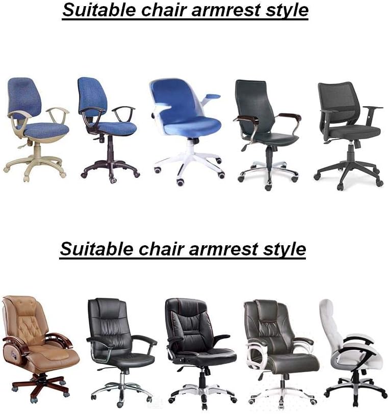 Isccdy Removable Washable Office Chair Armrest Slipcovers Covers Pads (Gray)