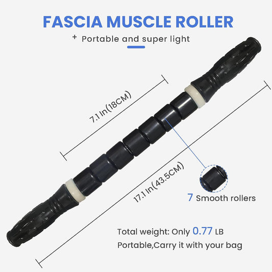 Muscle Roller Stick Ctwctr Massage Roller for Lymphatic Drainage, Cellulite Massager, Leg Massager for Circulation and Pain Relief, Deep Tissue & Trigger Point Massage