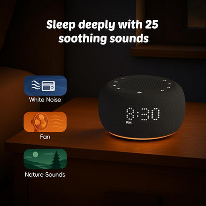 Buffbee Pro 2nd Gen| Sound Machine, Alarm Clock with Bluetooth Speaker