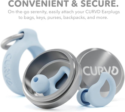 CURVD Ear Plugs for Sleeping, Noise Blocking Earplugs, 28dB SNR (Blue)