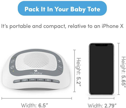 MyBaby SoundSpa White Noise Machine for Babies | 6 Soothing Lullabies for Newborns, Sound Therapy for Travel, Relaxing, Kids, Newborns, Baby Songs, Adjustable Volume, Auto-off Timer, By HoMedics | Sound Therapy for Travel, Relaxing, Kids, Newborns, Baby