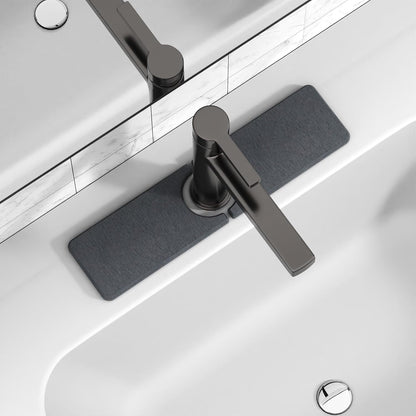 Premium Stone Faucet Mat for Kitchen Sink, 30" x 4" White | Quick Drying & Water Absorbent, Sink Splash Guard Tray for Prevents Moisture Buildup
