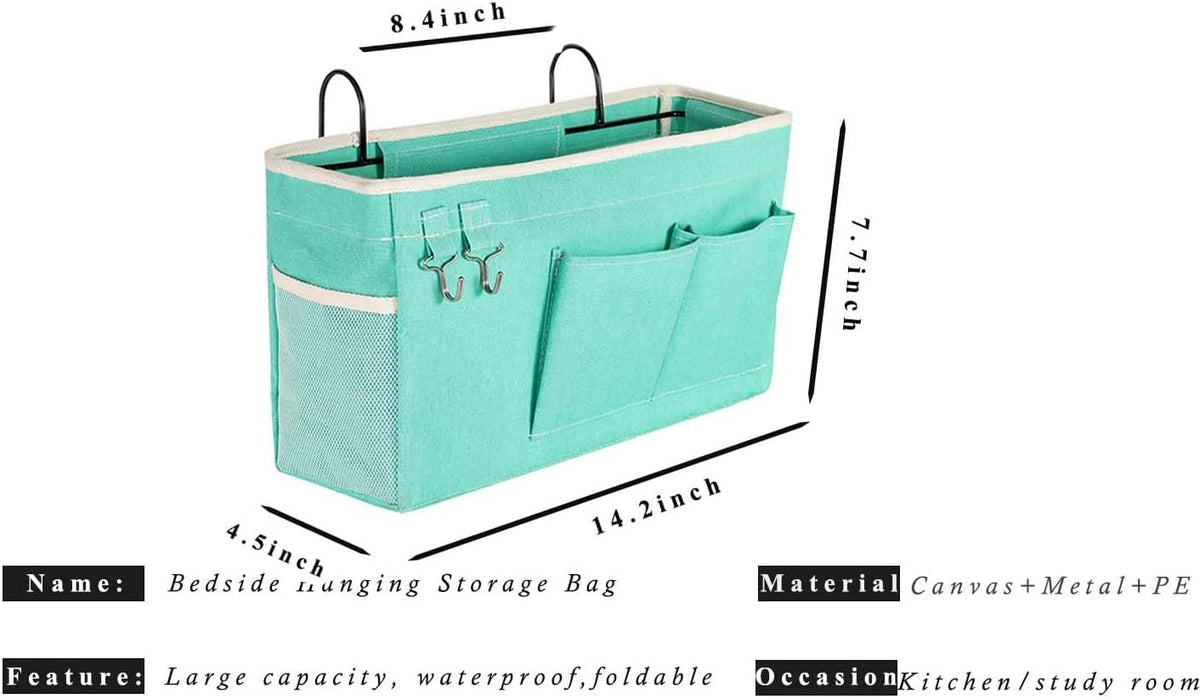 Bunk Bed Organizer, Bedside Caddy Hanging Bed Organizer Storage Bag With Pockets, for College Dorm Rooms Bed, Hospital Bed, Baby Bed Rails,Fishing Chair 14.2 * 4.5 * 7.7inch,Flower