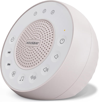 Housbay White Noise Machine with 31 Soothing Sounds, 5W Loud Stereo Sound, Auto-Off Timer, Adjustable Volume, Sleep Sound Machine for Baby, Kid, Adult -Wood Grain
