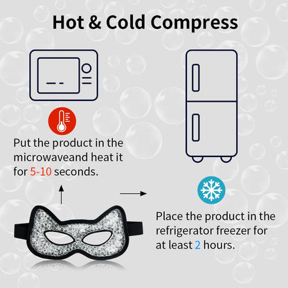 Cooling & Heating Eye Mask - Hot/Cold Use for Puffy Eyes, Headaches, Migraines, Sinus & Dark Circles (2 Packs Blue)