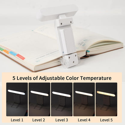 Rechargeable Book Light, Clip-On LED Reading Light, Eye-Caring