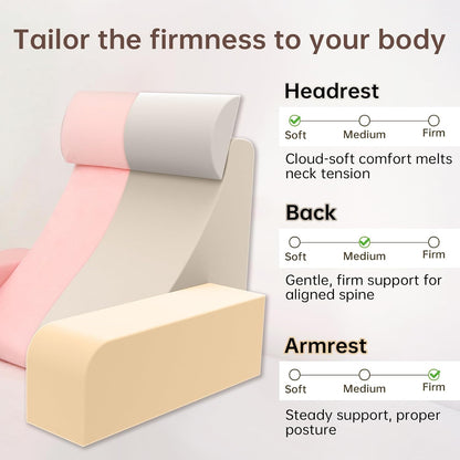 ENITYA 21" Reading Pillow for Bed with Firm Back Support & Big Pockets