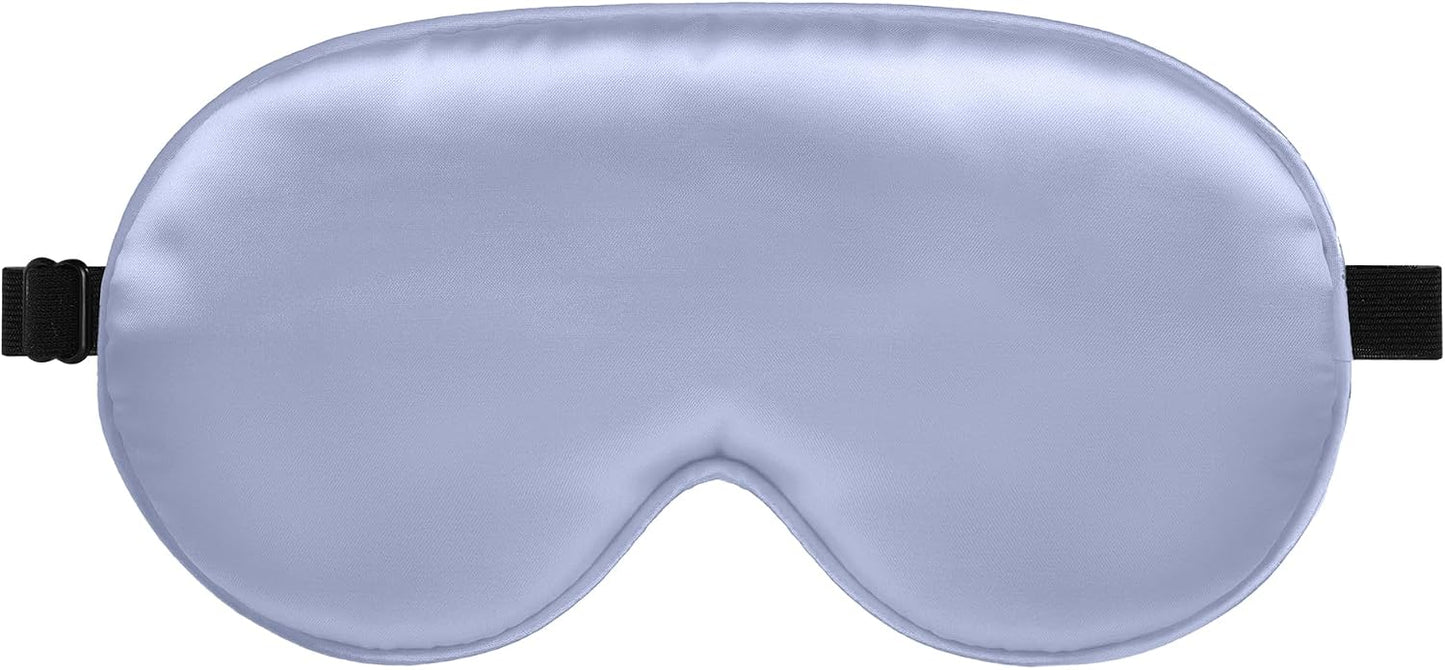 Sleep Mask, Silk Eye Mask for Sleeping with Adjustable Strap, Satin Blackout Sleeping Eye Mask for Men&Women, Comfortable Blindfold Eyeshade for Night Sleep(Black)